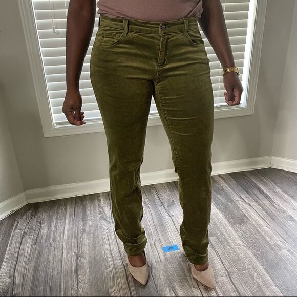 Revolve Trina Turk Olive Green Gold Velvet Jean Pants Trousers - Picture 12 of 15